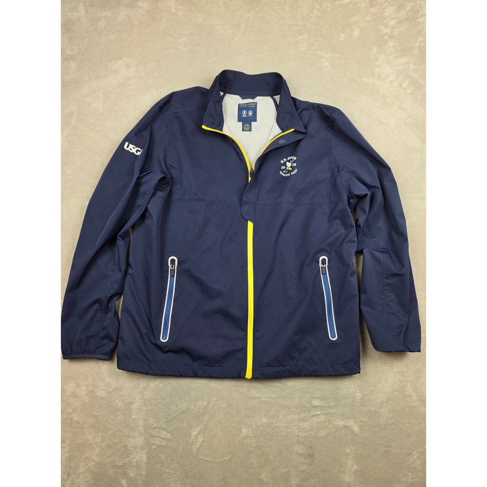 Polo Golf Ralph Lauren Windbreaker Mens Large Blue US Open Winged Foot Jacket